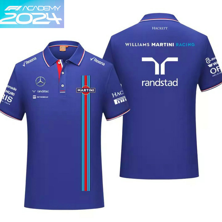 2024 Polo Williams Randstad Racing F1 Coton Homme Coton Col Contrasté